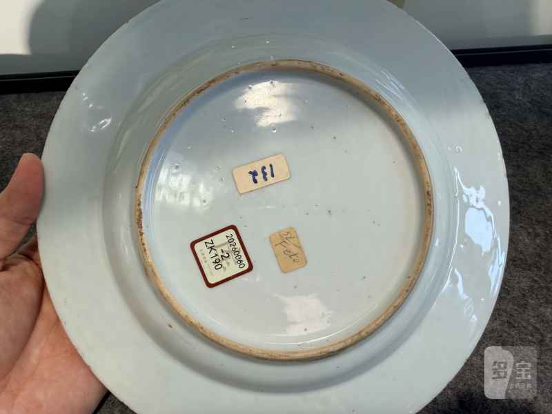 清中期  粉彩花卉纹盘 - 图5